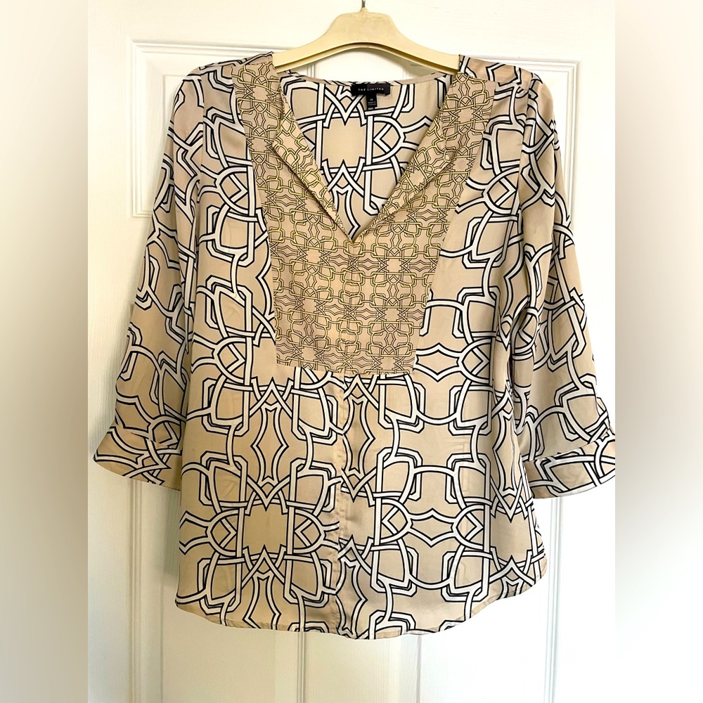 The Limited brand, beige & black print